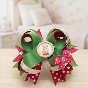5” strawberry shortcake hair bow